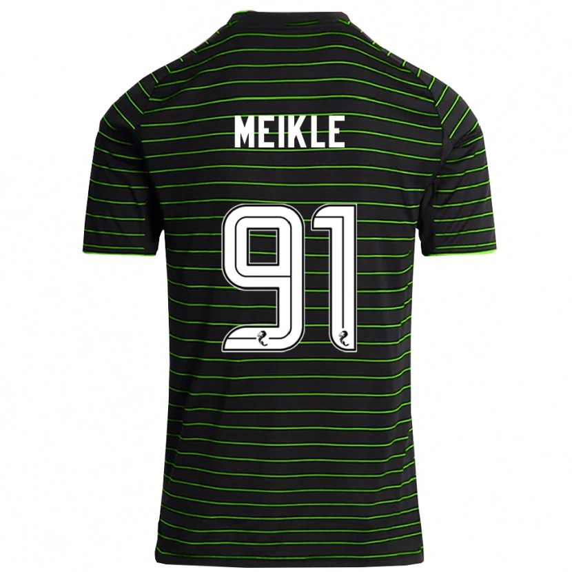 Danxen Hombre Camiseta Jamie Meikle #91 Negro Verde 2ª Equipación 2025/26 La Camisa