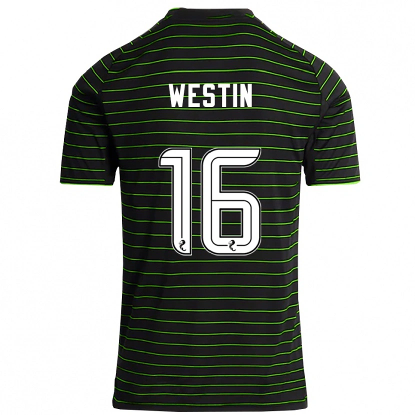 Danxen Hombre Camiseta Emma Westin #16 Negro Verde 2ª Equipación 2025/26 La Camisa