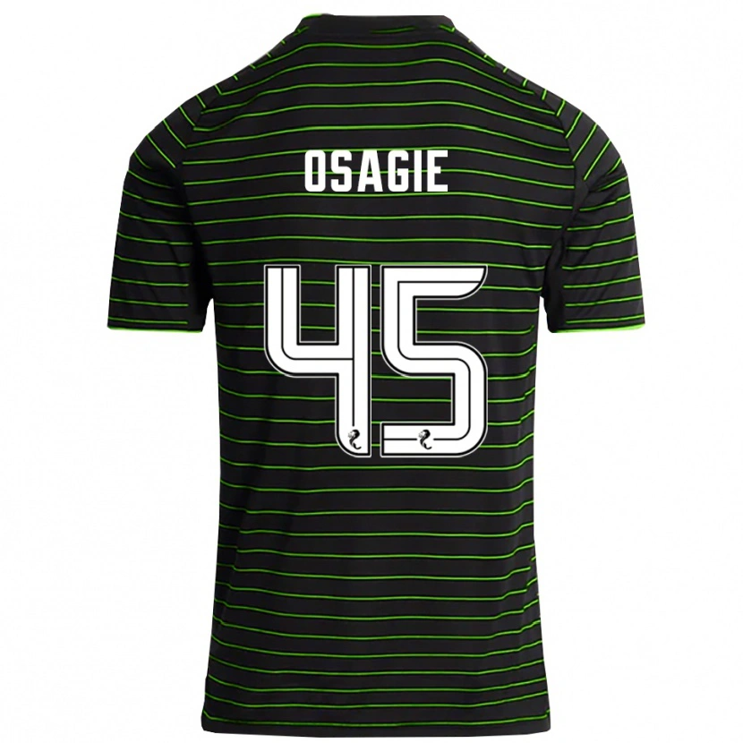 Danxen Hombre Camiseta Justin Osagie #45 Negro Verde 2ª Equipación 2025/26 La Camisa
