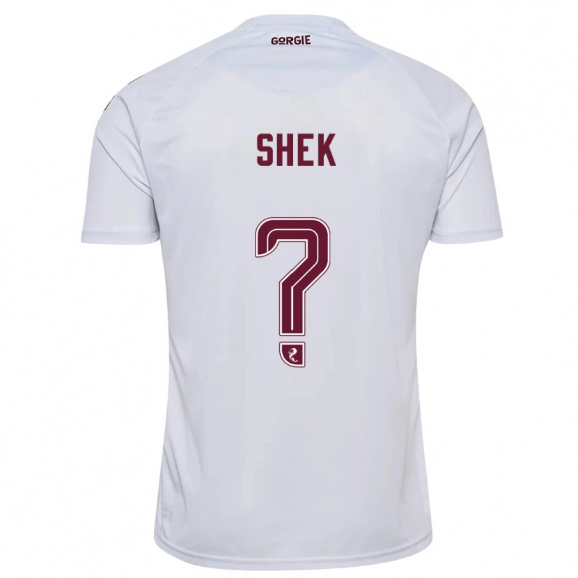 Danxen Hombre Camiseta Cayden Shek #0 Blanco Borgoña 2ª Equipación 2025/26 La Camisa