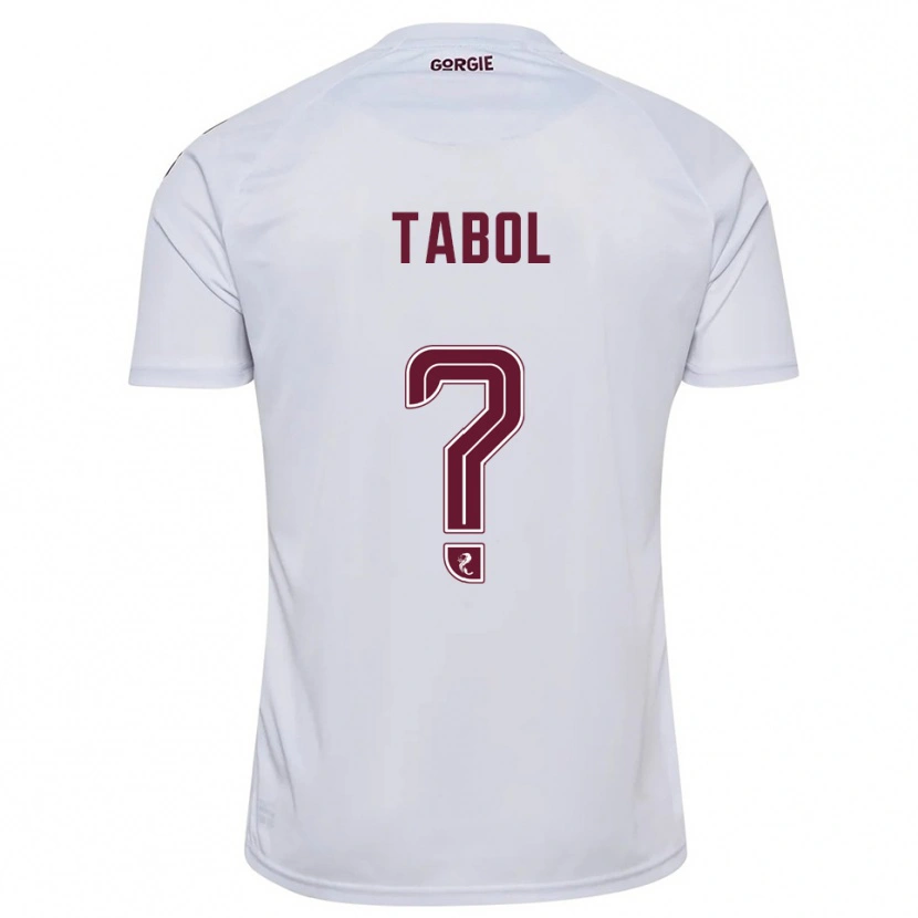Danxen Hombre Camiseta Alan Tabol #0 Blanco Borgoña 2ª Equipación 2025/26 La Camisa