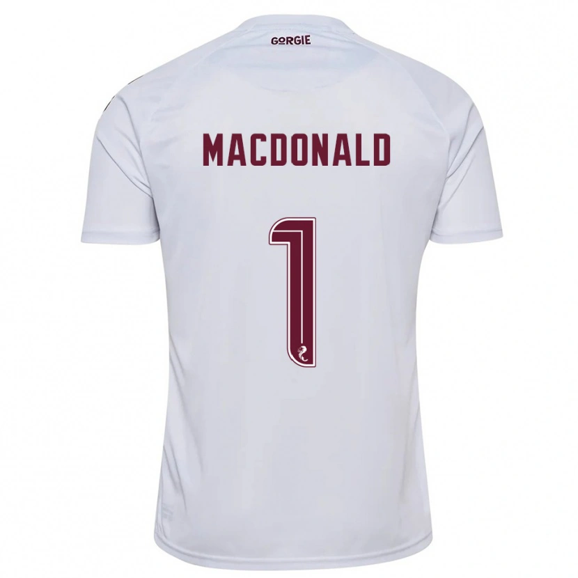 Danxen Hombre Camiseta Jamie Macdonald #1 Blanco Borgoña 2ª Equipación 2025/26 La Camisa