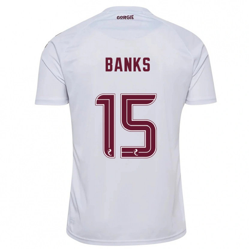 Danxen Hombre Camiseta Euan Banks #15 Blanco Borgoña 2ª Equipación 2025/26 La Camisa