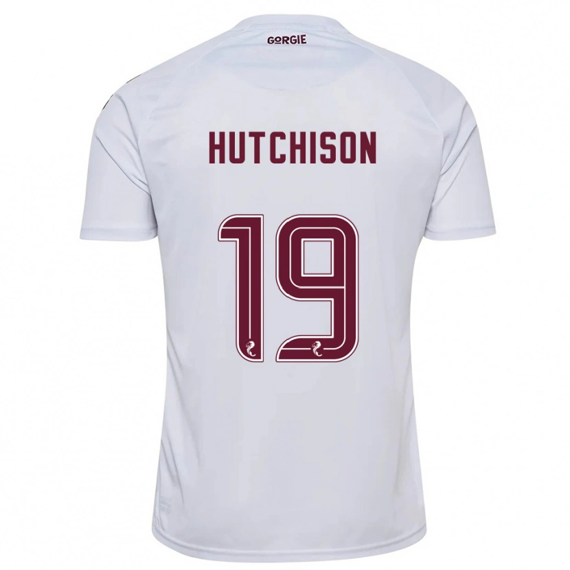 Danxen Hombre Camiseta Bayley Hutchison #19 Blanco Borgoña 2ª Equipación 2025/26 La Camisa