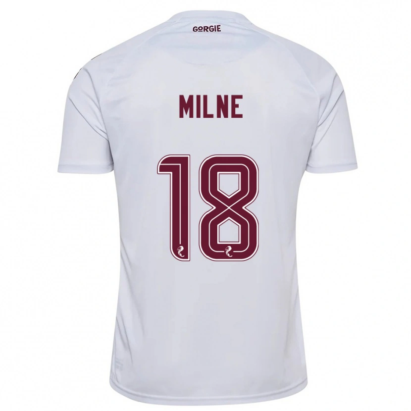 Danxen Hombre Camiseta Harry Milne #18 Blanco Borgoña 2ª Equipación 2025/26 La Camisa