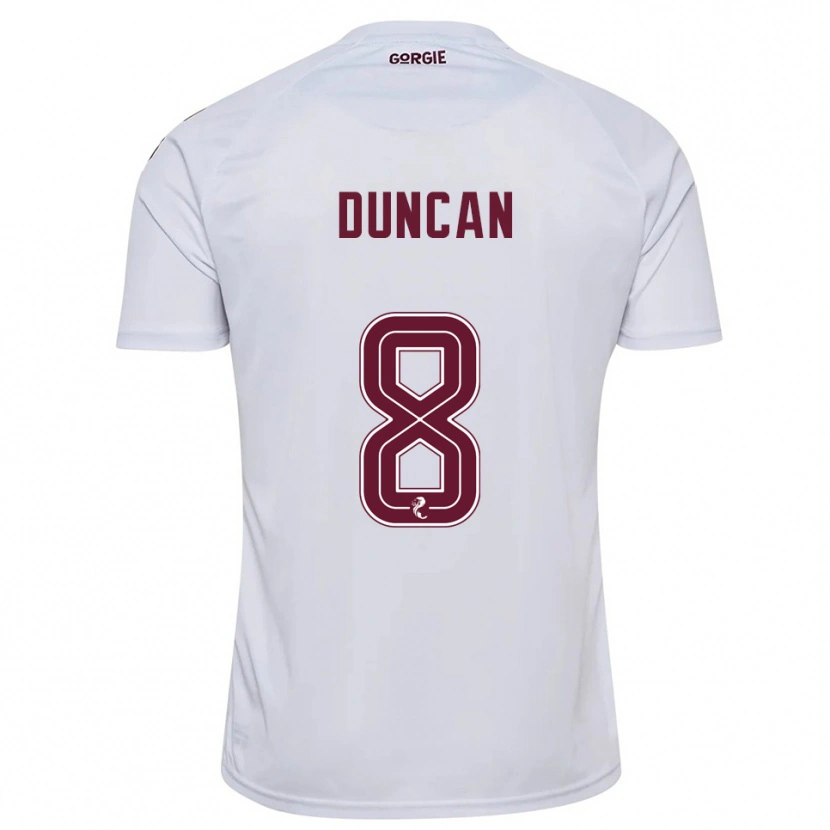 Danxen Hombre Camiseta Ryan Duncan #8 Blanco Borgoña 2ª Equipación 2025/26 La Camisa