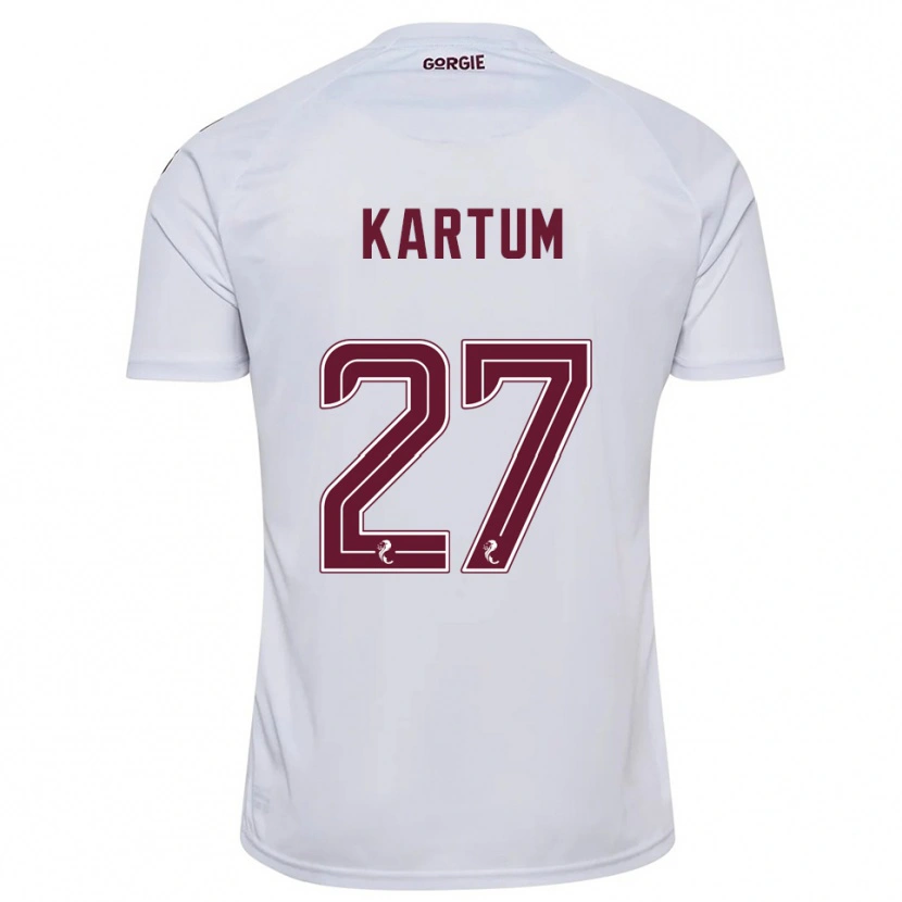 Danxen Hombre Camiseta Sander Kartum #27 Blanco Borgoña 2ª Equipación 2025/26 La Camisa