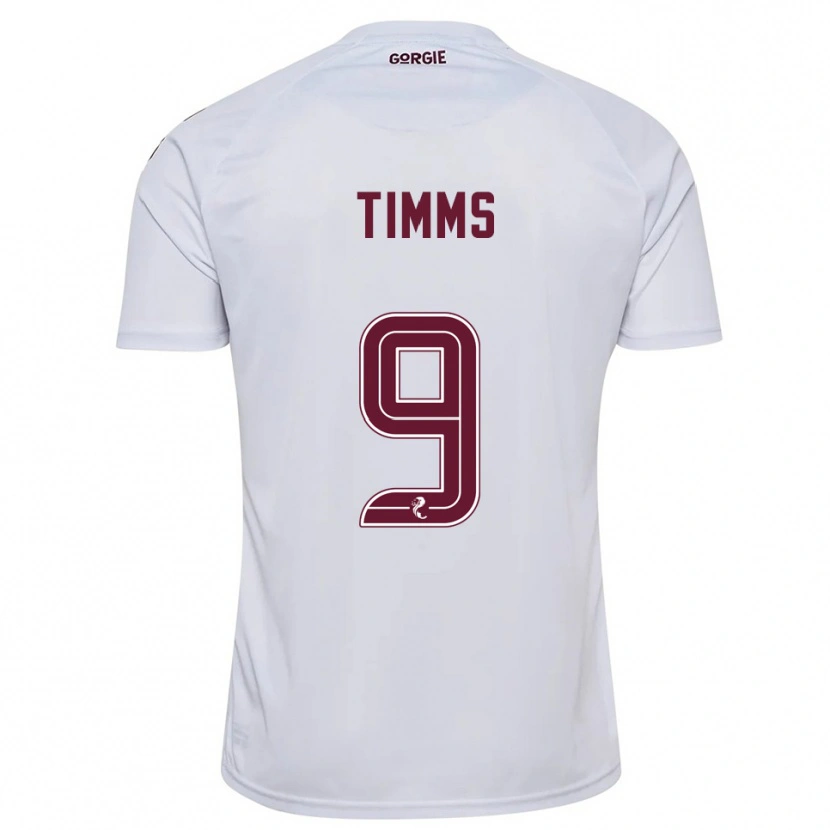 Danxen Hombre Camiseta Georgia Timms #9 Blanco Borgoña 2ª Equipación 2025/26 La Camisa