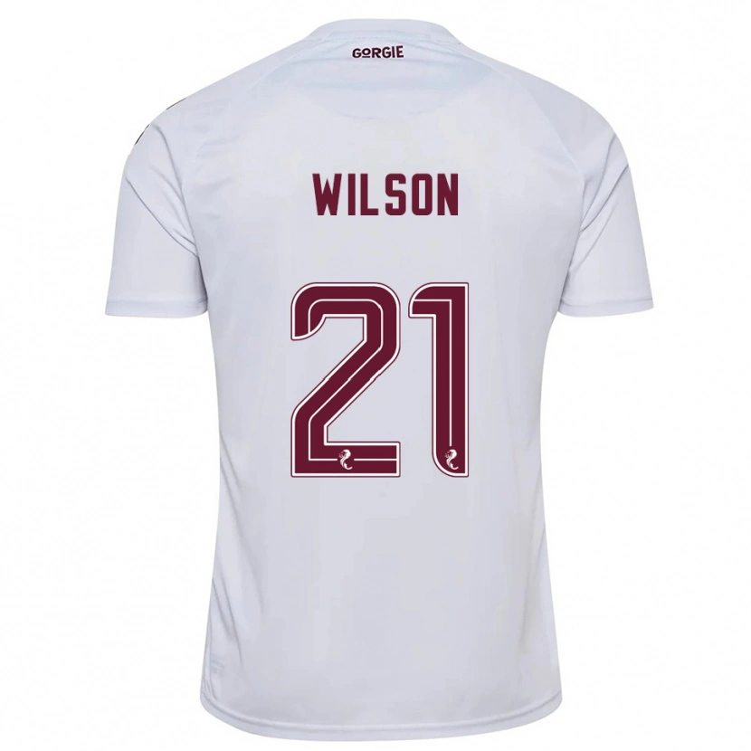 Danxen Hombre Camiseta James Wilson #21 Blanco Borgoña 2ª Equipación 2025/26 La Camisa