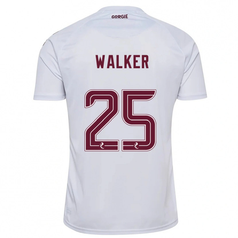 Danxen Hombre Camiseta Liam Walker #25 Blanco Borgoña 2ª Equipación 2025/26 La Camisa