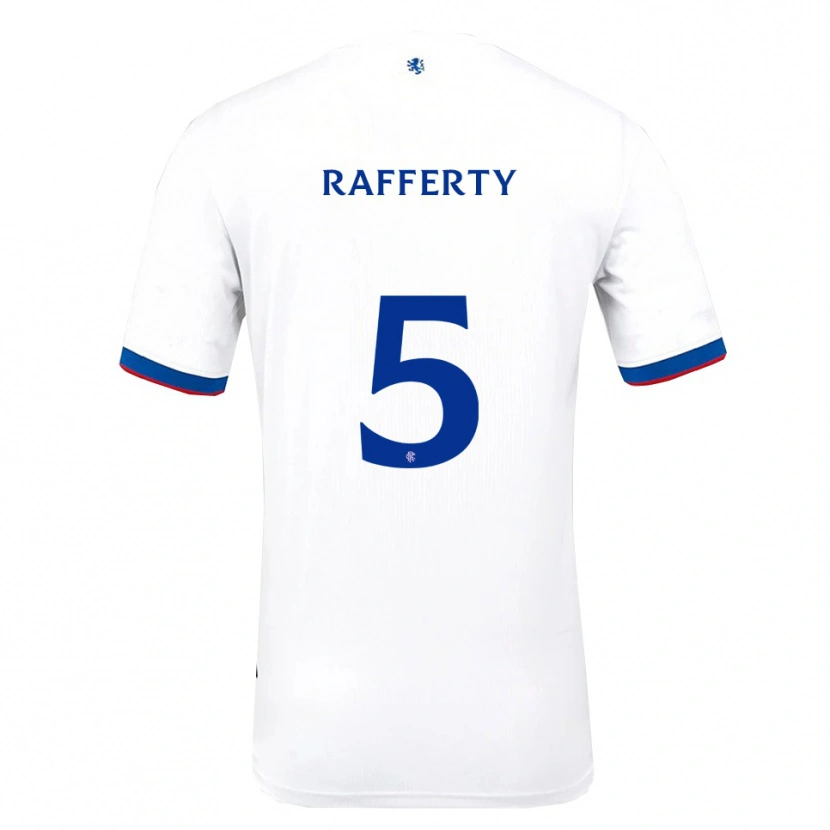 Danxen Hombre Camiseta Laura Rafferty #5 Blanco Rojo Azul 2ª Equipación 2025/26 La Camisa