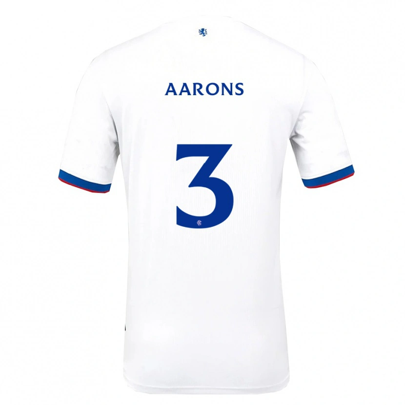 Danxen Hombre Camiseta Max Aarons #3 Blanco Rojo Azul 2ª Equipación 2025/26 La Camisa