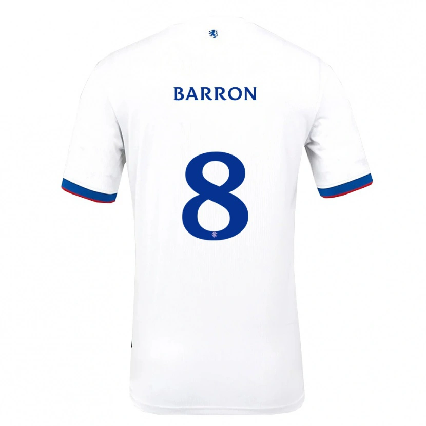 Danxen Hombre Camiseta Connor Barron #8 Blanco Rojo Azul 2ª Equipación 2025/26 La Camisa