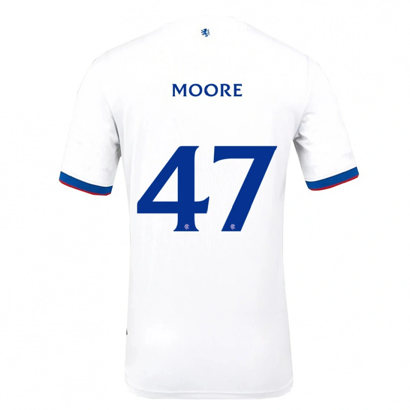 Danxen Hombre Camiseta Mikey Moore #47 Blanco Rojo Azul 2ª Equipación 2025/26 La Camisa