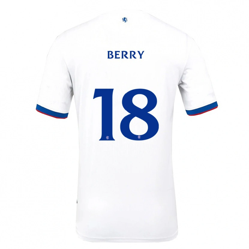 Danxen Hombre Camiseta Laura Berry #18 Blanco Rojo Azul 2ª Equipación 2025/26 La Camisa