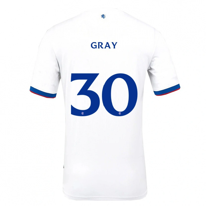 Danxen Hombre Camiseta Georgia Gray #30 Blanco Rojo Azul 2ª Equipación 2025/26 La Camisa