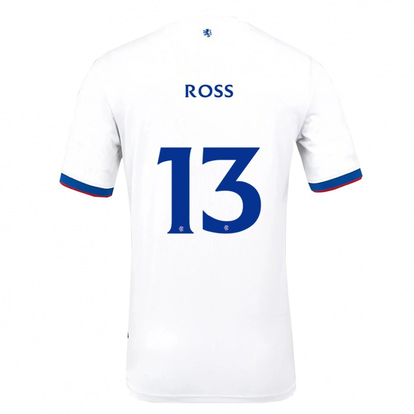 Danxen Hombre Camiseta Jane Ross #13 Blanco Rojo Azul 2ª Equipación 2025/26 La Camisa