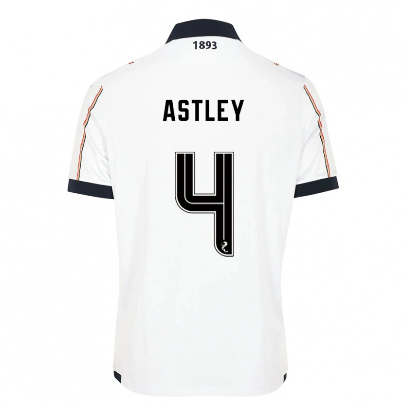 Danxen Hombre Camiseta Ryan Astley #4 Blanco Azul Marino Rojo 2ª Equipación 2025/26 La Camisa