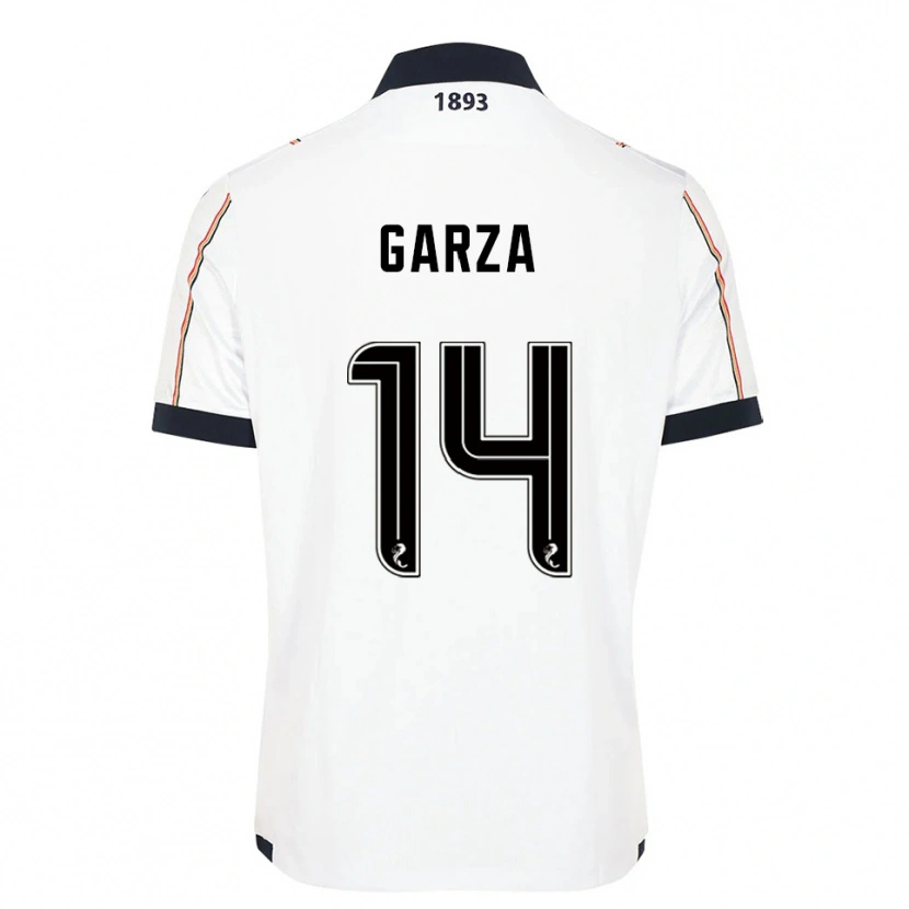 Danxen Hombre Camiseta César Garza #14 Blanco Azul Marino Rojo 2ª Equipación 2025/26 La Camisa