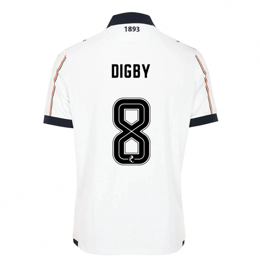 Danxen Hombre Camiseta Paul Digby #8 Blanco Azul Marino Rojo 2ª Equipación 2025/26 La Camisa