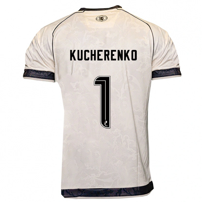 Danxen Hombre Camiseta Yevgeniy Kucherenko #1 Blanco Negro 2ª Equipación 2025/26 La Camisa