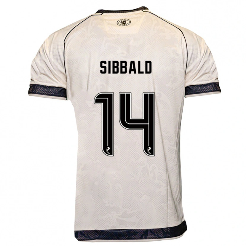 Danxen Hombre Camiseta Craig Sibbald #14 Blanco Negro 2ª Equipación 2025/26 La Camisa