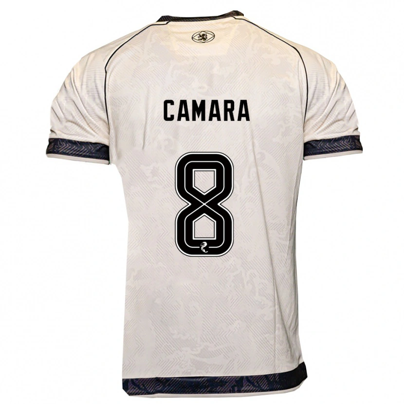 Danxen Hombre Camiseta Panutche Camara #8 Blanco Negro 2ª Equipación 2025/26 La Camisa