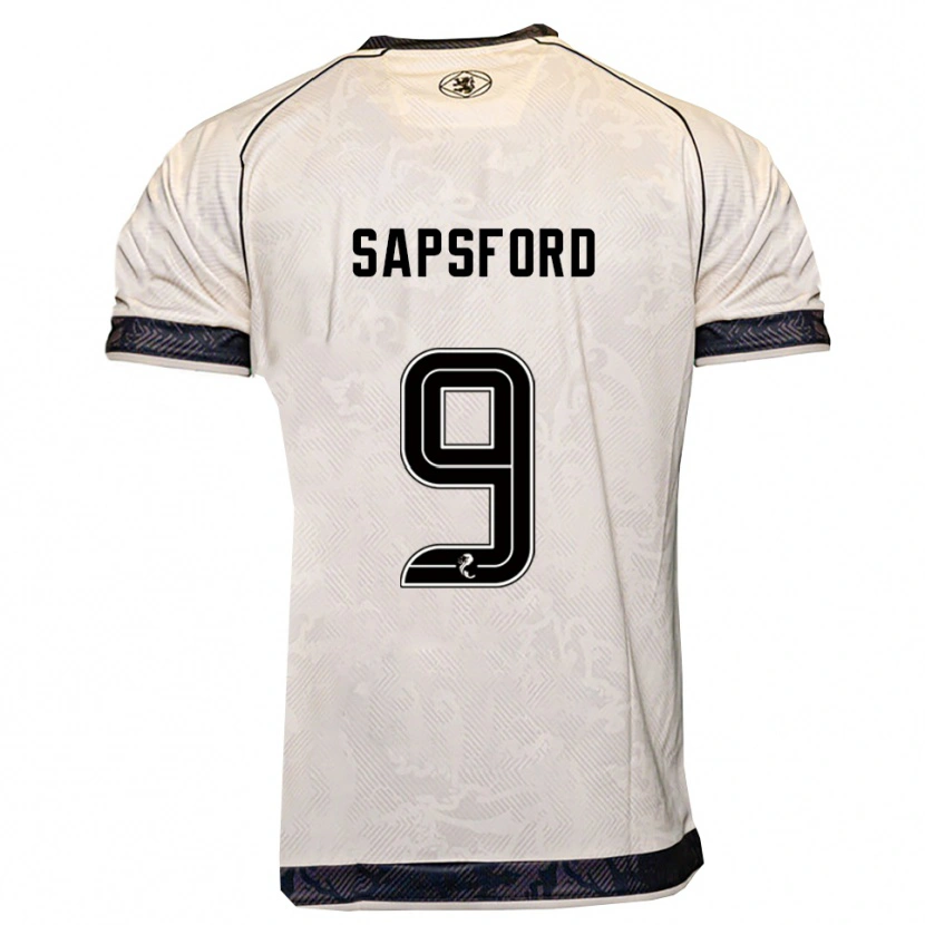 Danxen Hombre Camiseta Zachary Sapsford #9 Blanco Negro 2ª Equipación 2025/26 La Camisa