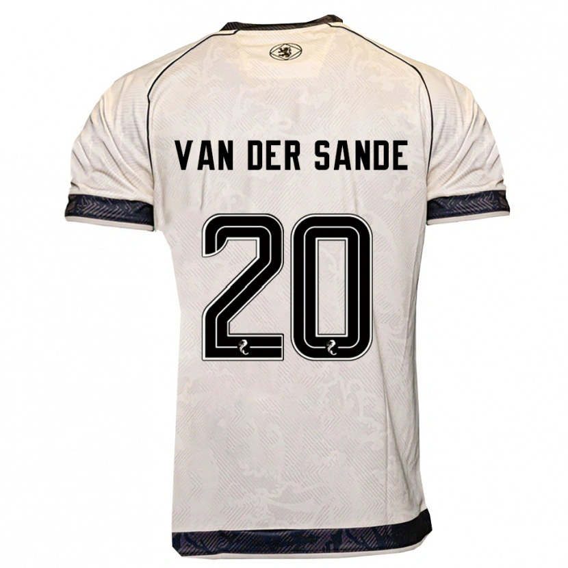 Danxen Hombre Camiseta Jort Van Der Sande #20 Blanco Negro 2ª Equipación 2025/26 La Camisa