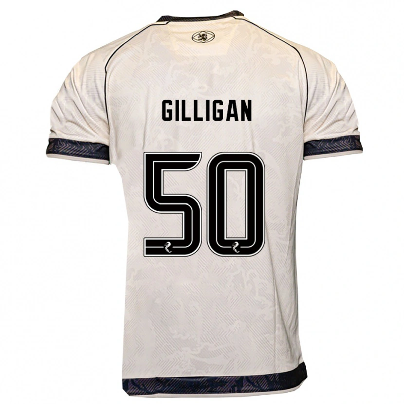 Danxen Hombre Camiseta Keir Gilligan #50 Blanco Negro 2ª Equipación 2025/26 La Camisa