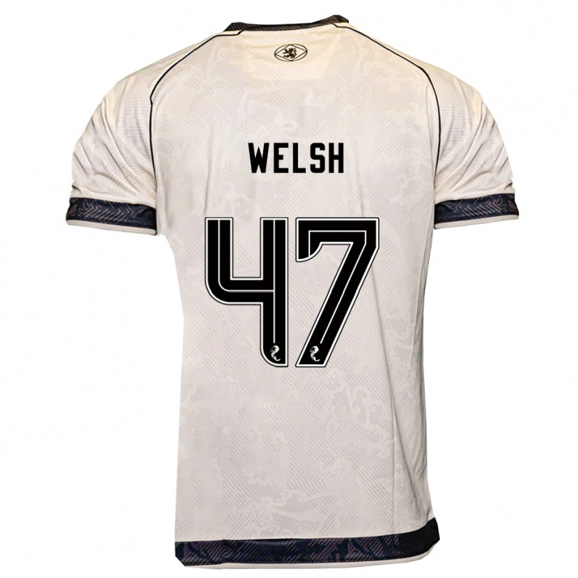 Danxen Hombre Camiseta Harry Welsh #47 Blanco Negro 2ª Equipación 2025/26 La Camisa