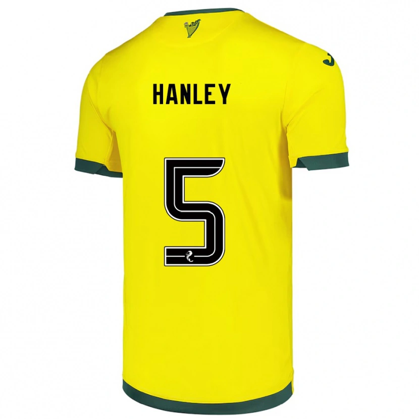 Danxen Hombre Camiseta Grant Hanley #5 Amarillo Verde 2ª Equipación 2025/26 La Camisa