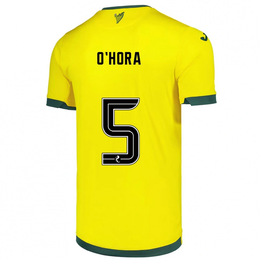 Danxen Hombre Camiseta Warren O'hora #5 Amarillo Verde 2ª Equipación 2025/26 La Camisa