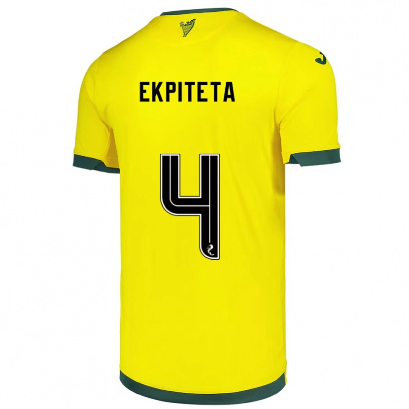 Danxen Hombre Camiseta Marvin Ekpiteta #4 Amarillo Verde 2ª Equipación 2025/26 La Camisa