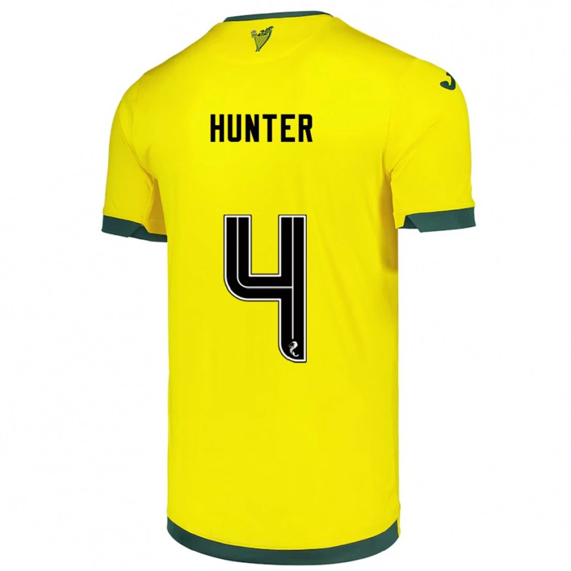 Danxen Hombre Camiseta Siobhan Hunter #4 Amarillo Verde 2ª Equipación 2025/26 La Camisa