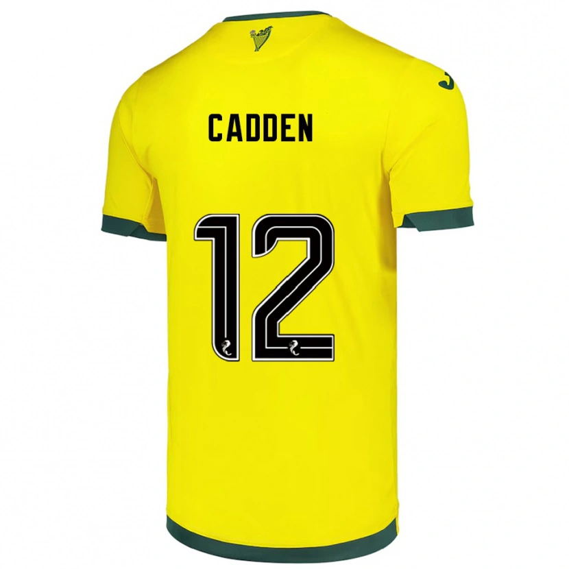 Danxen Hombre Camiseta Chris Cadden #12 Amarillo Verde 2ª Equipación 2025/26 La Camisa