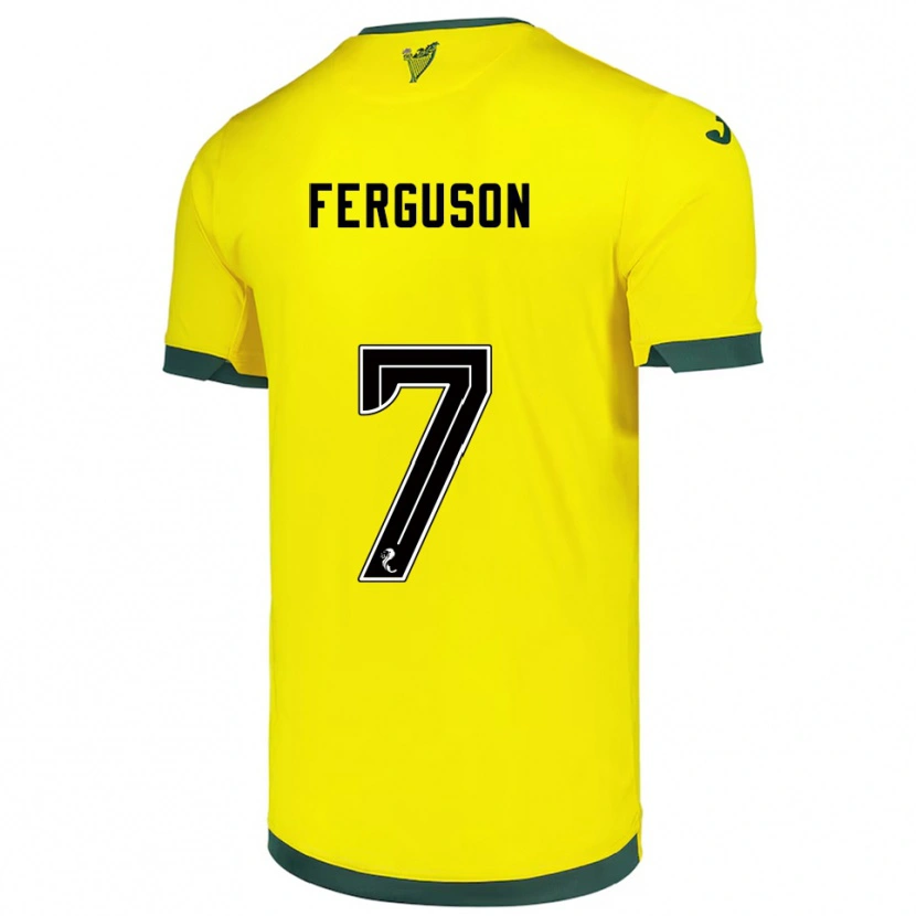 Danxen Hombre Camiseta Abbie Ferguson #7 Amarillo Verde 2ª Equipación 2025/26 La Camisa
