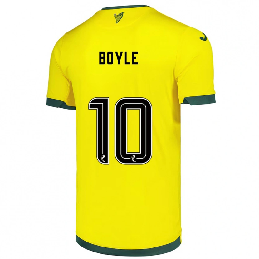 Danxen Hombre Camiseta Martin Boyle #10 Amarillo Verde 2ª Equipación 2025/26 La Camisa