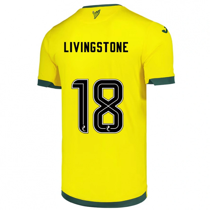 Danxen Hombre Camiseta Rosie Livingstone #18 Amarillo Verde 2ª Equipación 2025/26 La Camisa