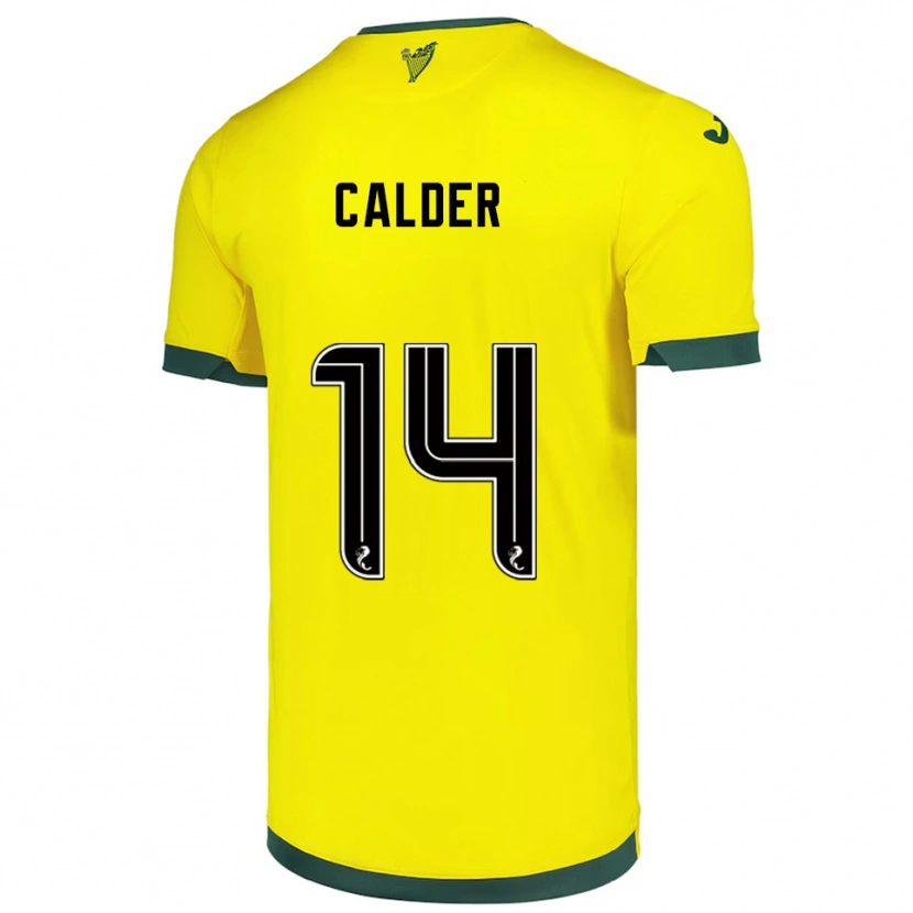 Danxen Hombre Camiseta Owen Calder #14 Amarillo Verde 2ª Equipación 2025/26 La Camisa