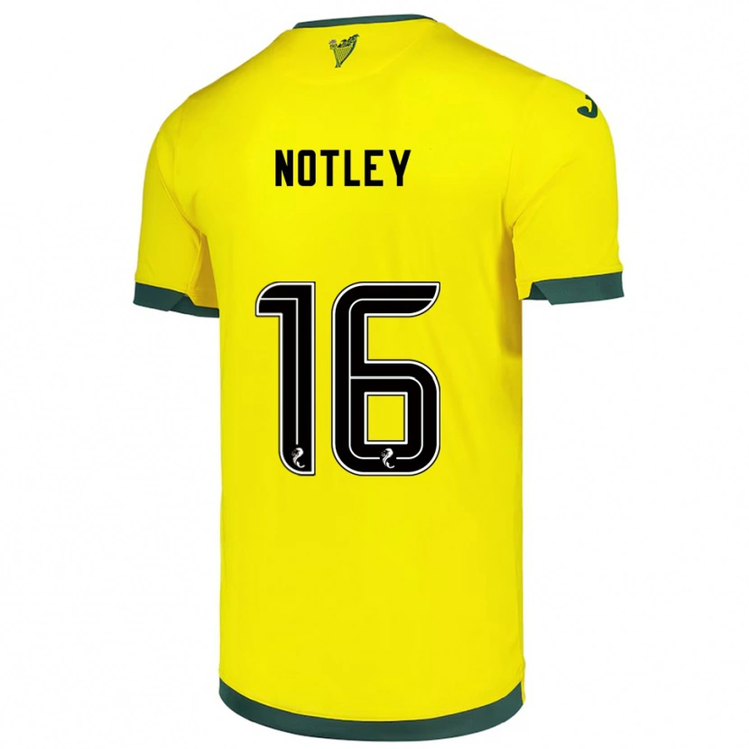 Danxen Hombre Camiseta Ellis Notley #16 Amarillo Verde 2ª Equipación 2025/26 La Camisa