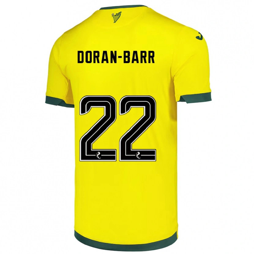 Danxen Hombre Camiseta Lauren Doran-Barr #22 Amarillo Verde 2ª Equipación 2025/26 La Camisa