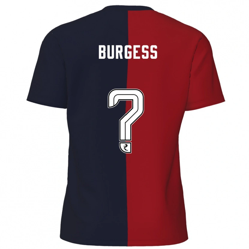 Danxen Hombre Camiseta Logan Burgess #0 Rojo Azul Marino 2ª Equipación 2025/26 La Camisa