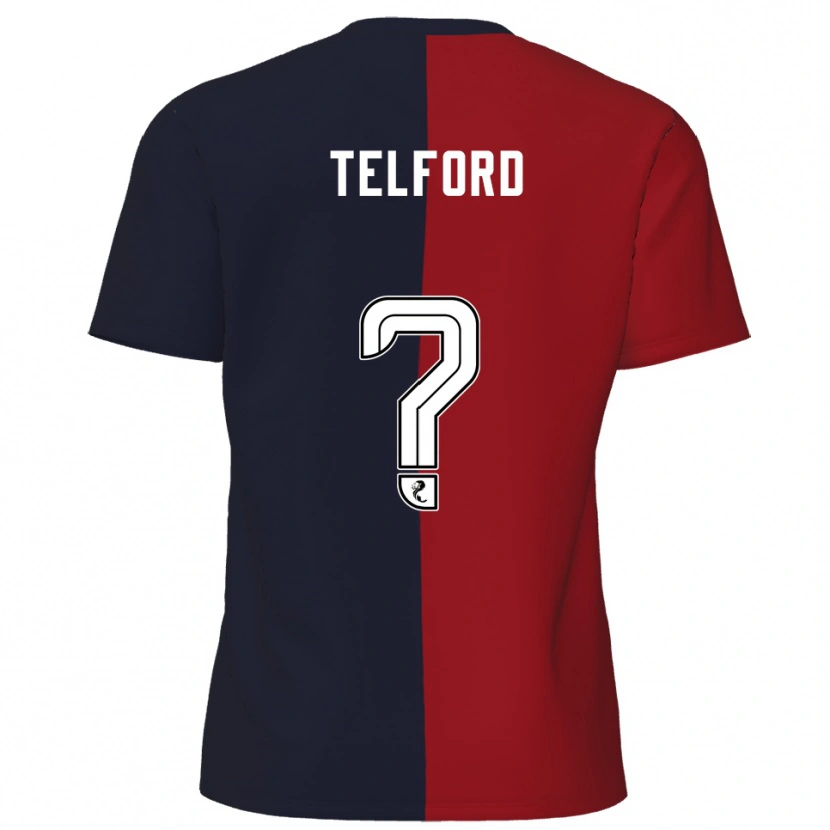 Danxen Hombre Camiseta Nicole Telford #0 Rojo Azul Marino 2ª Equipación 2025/26 La Camisa