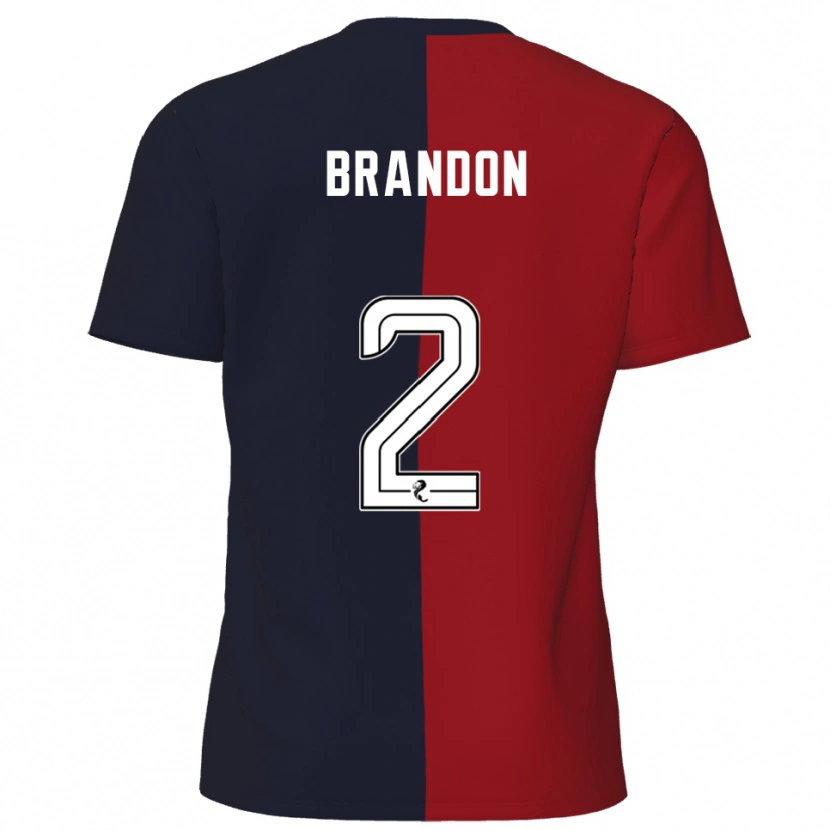 Danxen Hombre Camiseta Jamie Brandon #2 Rojo Azul Marino 2ª Equipación 2025/26 La Camisa