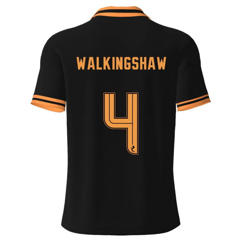 Danxen Hombre Camiseta Rachel Walkingshaw #4 Negro Amarillo 2ª Equipación 2025/26 La Camisa