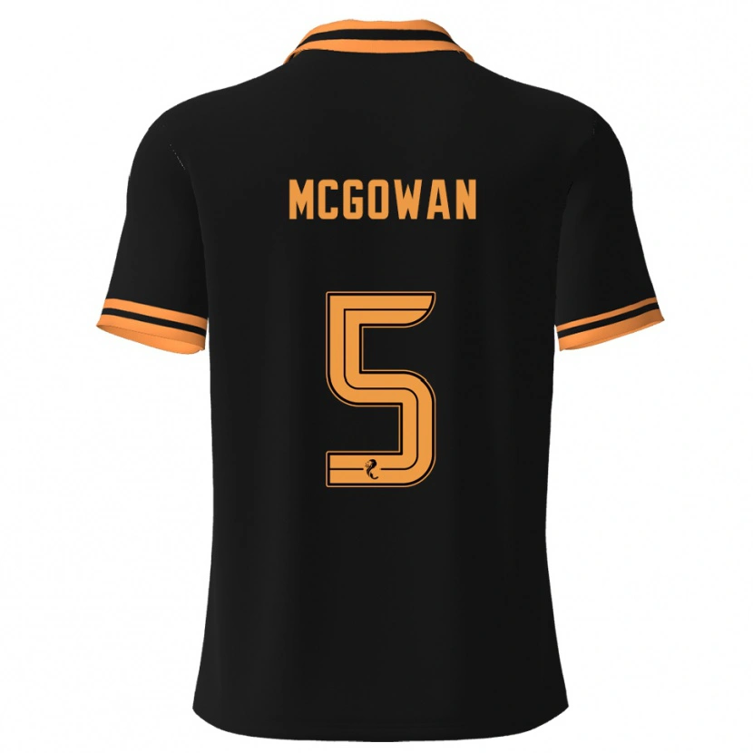 Danxen Hombre Camiseta Ryan Mcgowan #5 Negro Amarillo 2ª Equipación 2025/26 La Camisa