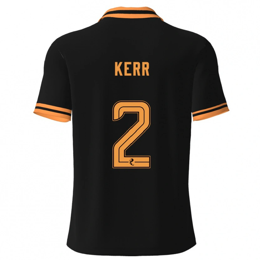 Danxen Hombre Camiseta Cammy Kerr #2 Negro Amarillo 2ª Equipación 2025/26 La Camisa