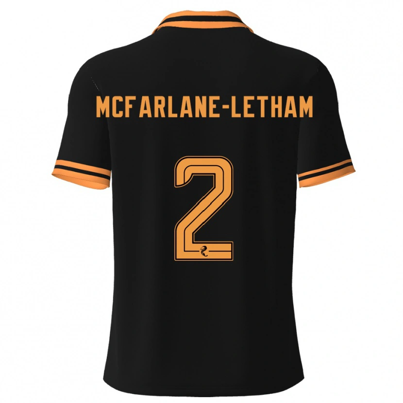 Danxen Hombre Camiseta Jay Mcfarlane-Letham #2 Negro Amarillo 2ª Equipación 2025/26 La Camisa