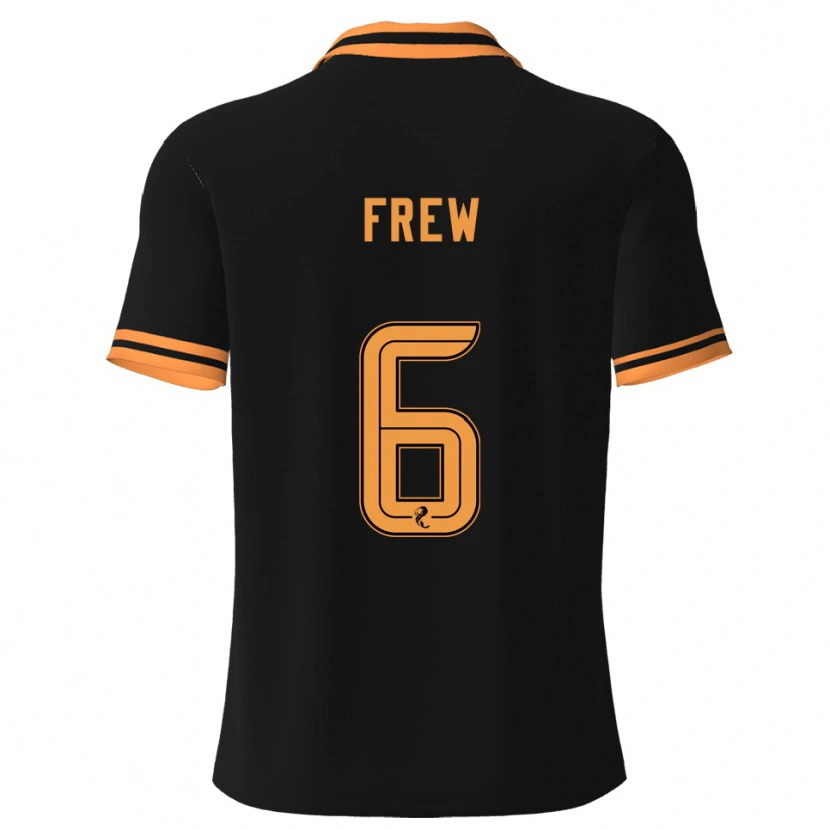 Danxen Hombre Camiseta Natasha Frew #6 Negro Amarillo 2ª Equipación 2025/26 La Camisa